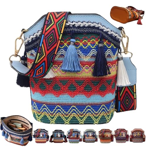 Handmade Native American Handbags, Woven Tassel Bucket Bag, Vintage Bag for Women Travel - color: 1pc-d