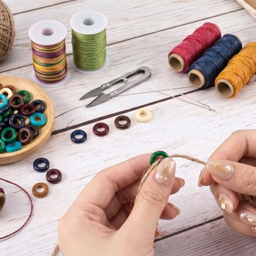 Pndeyo 80pcs Wooden Beads for Crafts, Round Large Hole Natural Wood Hair Beads, Colorful Wooden Spacer for Necklace Bracelet DIY Craft Handmade Decor- 8 Colors - color: 8 Colors-80pcs