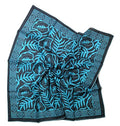 Shanlin Unisex Floral Cotton Square Scarf Bandanas 22x22 inch - color: Leafpattern-blueblack