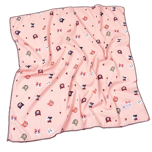 Cotton Bandana,Large Bandanas for Women,Head Coverings for Women,Head Scarf Handkerchief, Square Headband 27" x 27" - color: 27-21-cat-pink