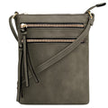 DELUXITY Crossbody Purse Bag Shoulder Bag Multi Pocket Zipper Purse - color: Dark Sage