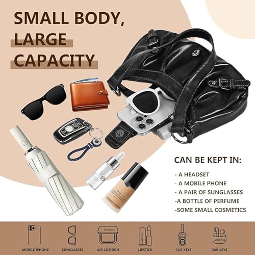 Y2K Trendy Purse for Women, Leather Buckle Punk Hobo Clutch Purses Bags for Ladies Top Handle Shoulder Bag - color: Deep Black