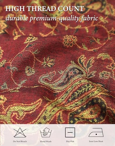 Achillea Reversible Paisley Pashmina Rave Scarf – Exotic Indian Shawls and Wraps for Evening Dresses, Festivals, All Seasons - color: Burgundy