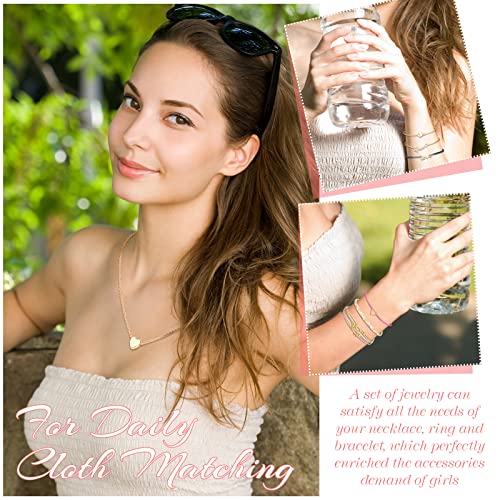 49 Pcs Boho Jewelry Set for Women, Surfer Wave Friendship Bracelets Layered Necklace Hair Clip, Summer Beach Gift - style: Elegant