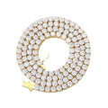 BREN Tennis Necklace - 3mm 4mm 5mm Iced Out Diamond Tennis Chain 5A Cubic Zirconia Necklace - 18K/White Gold Plated Flat Tennis Necklace for Women and Men Size 16"-22" - color: Gold-4mm, size: 18 inch