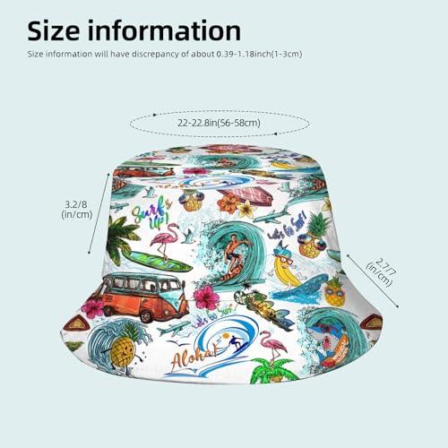 NASIAN Psychedelic Trippy Rave Bucket Hats for Women Men Outdoor Travel Beach Sun Hat Festival Outfits - color: Hawaiian Style