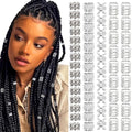 Hair Cuffs for Braids Silver - 80pcs Hair Jewelry Dreadlock Beads Non-Piercing Ear Clips Adjustable Braids Accessories for Women and Men - color: Silver