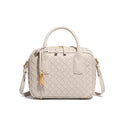 Women's Handmade Woven Top-handle Bag Fashion Leather Shoulder Handbag Crossbody Purse Woven Purse for Women - color: Beige