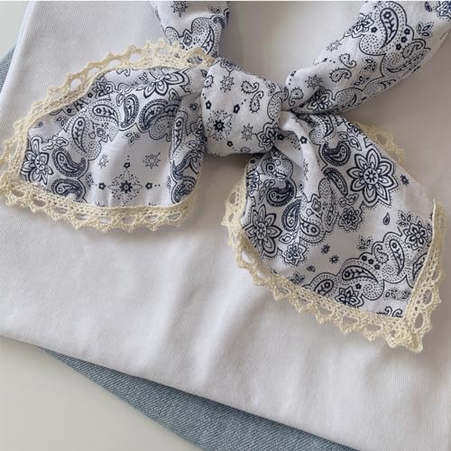 Soft Cotton Like Lace Bandana Headband, Head Wrap, Protective Coverage, Hair Neck Scarf for Women 24 x 24 inch - color: Cas003 - Paisley W