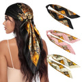 3 Pcs Satin Head Scarves for Women - 35" Satin Hair Scarves Large Square Silk Like Scarves & Bandanas - color: Black,beige,pink