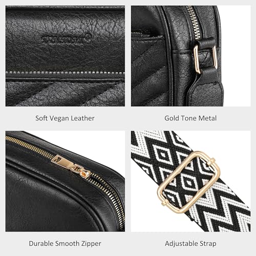 TANTOMI Small Crossbody Bags for Women Trendy, Cell Phone Purses Wallet with 4 Card Slots, Small Purses with Adjustable Strap - color: Black