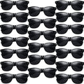 Eyegla Sunglasses Bulk Party Sunglasses Pack 80s Shades Eyewear Set for Men Women 8/10/20/30Pack - color: Black+grey Lens 30 Pack