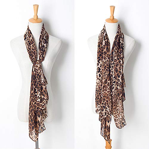 YOUR SMILE Ladies/Women's Lightweight Floral Print/Solid Color mixture Shawl Scarf For Spring Summer season - color: Leopard 1