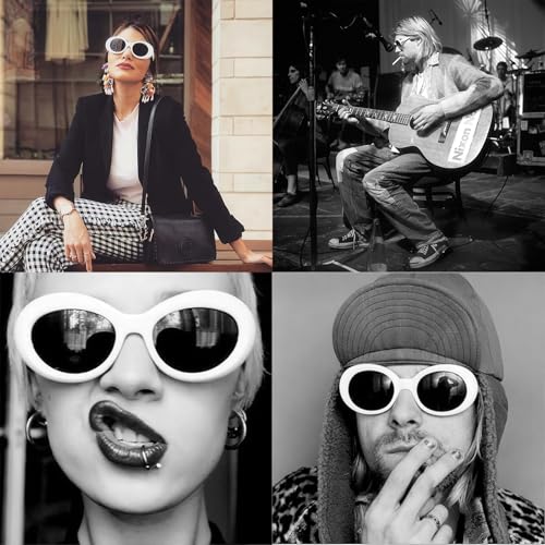 Retro Oval Sunglasses for Women Men Clout Goggles Trendy Round Kurt Cobain UV400 Glasses SG9750