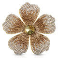 2.9 Inches Created Crystal Hibiscus Hawaiian Flower Hair Clips for Women | Boho Braids Artificial Flower Clips for Hair - color: Golden Yellow