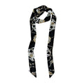 Long Thin Skinny Scarf Satin Neckerchief Ribbon Tie Waist Belt for Women - color: Chain Black