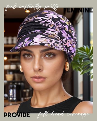 Chemo Headwear Viscose Newsboy Cap for Women Summer Hats - color: Blue