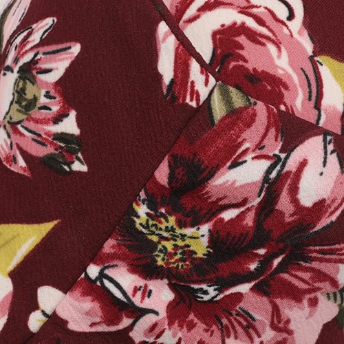 ZLYC Chemo Headwear for Women Pre Tied Turban Headwear Lightweight Beanie Hat - color: Flowers Burgundy
