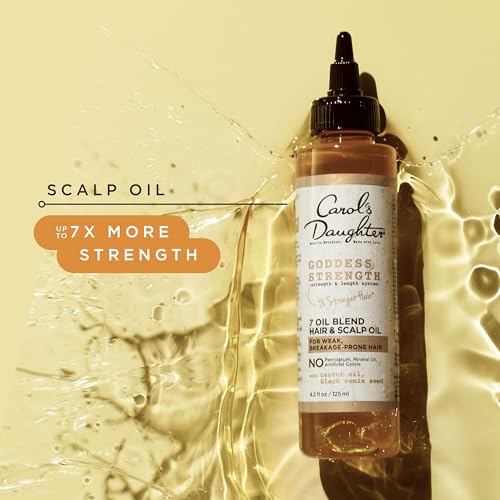 Carol's Daughter Goddess Strength 7 Oil Blend Scalp and Hair Oil for Waves, Coils and Curls, Hair Treatment with Castor Oil, 4.2 Fl Oz (Pack of 6) - size: 4.2 Fl Oz (Pack of 6)