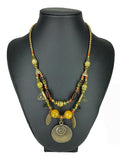 Boho bib necklace for women – Multi strand ethnic gypsy beaded statement jewelry