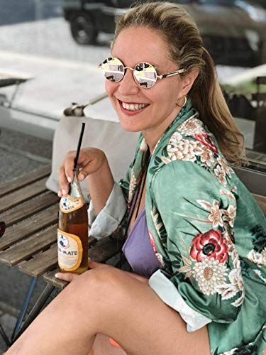 FEISEDY Retro Gothic Steampunk Sunglasses Round Metal Frame Punk Circle Inspired Shade Men B1857 - color: Silver/Silver