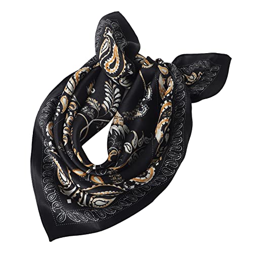 STARWHISPER 100% Pure Mulberry Silk Square Scarf-27''x27 Lightweight Hair Scarves Headscarf Night Sleeping with Gift Packed - color: Paisley Bird