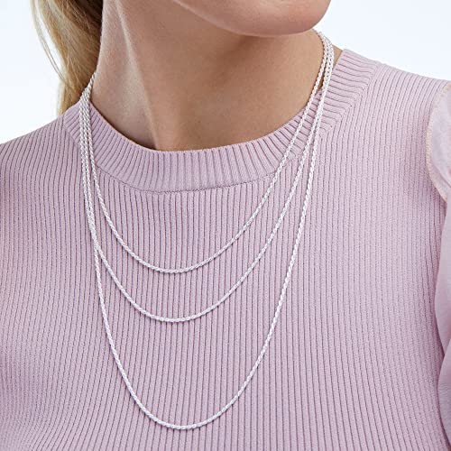 Amazon Essentials Sterling Silver Diamond Cut Rope Chain Necklace - color: Silver, size: 18"