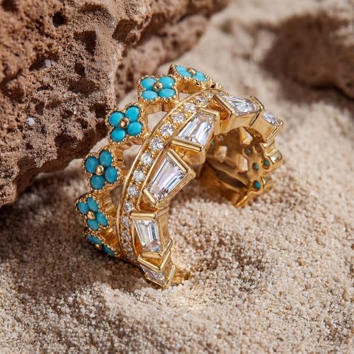 MEVECCO Ear Cuff Non Piercing for Women 18K Gold Plated Dainty Ear Cuff Earring Stacks Cartilage Clip On Wrap Huggie Minimalist Fake Piercings Open Hoops Jewelry Gifts - style: flower-tur