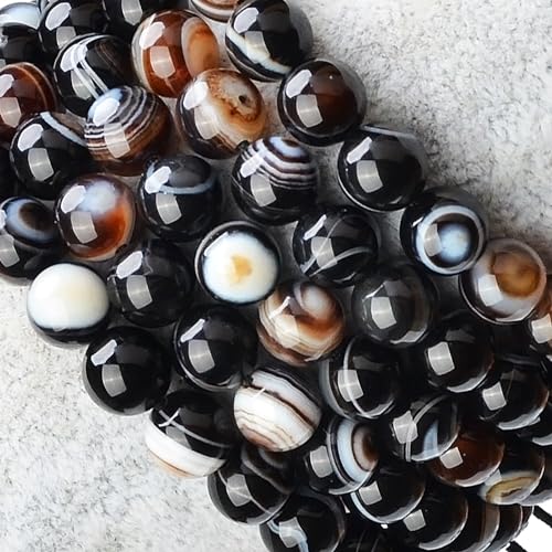 MASSIVE BEADS Natural Healing Power Gemstone Crystal Beads Unisex Adjustable Macrame Bracelets - color: Evil Eye Agate, size: 6mm