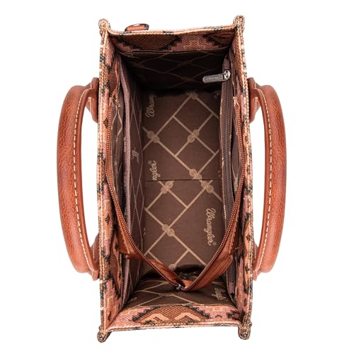 Wrangler Aztec Tote Bag for Women Boho Shoulder Purses and Handbags - color: Angel Diamond Oakwood (Guitar Strap)