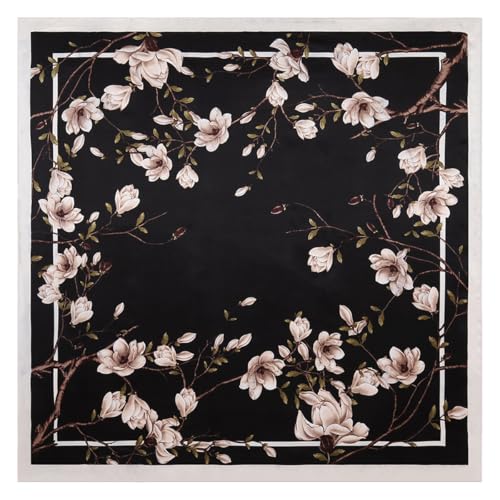 K-Elewon Large Square Scarf 43" Silk Scarf Fashion Scarves Silk Feeling Hair Wrapping Scarfs Night Sleeping Headscarf - color: Vb25