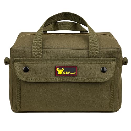 Waxed Canvas All Purpose Military Style Duffle Bag, Water-Resistant, Adjustable Strap, Fully Lined, Double Zipper Closure, heavy Duty, Olive Green - color: Olive Green 11"x7"x6"