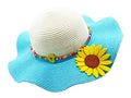 Bienvenu Kids Multi-Colors Large Brim Flower Beach Sun Hats - color: Blue