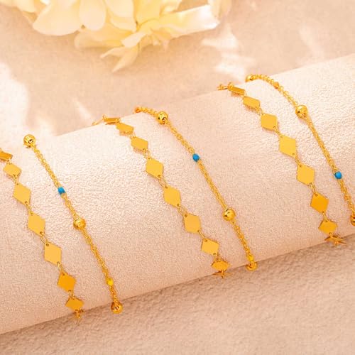Waist Chain Silver Star Belly Chains Gold Beads Women Crystal Sequins Body Jewelry for Pants and Swimsuits - style: gold-sequin