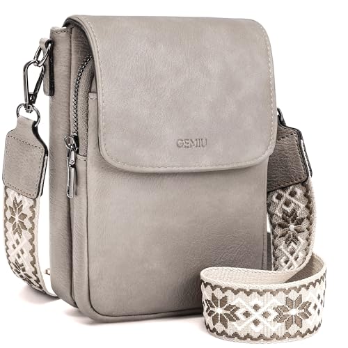 GEMIU Small Crossbody Bags for Women Cell Phone Purse Crossbody Wallet Purses with Card Slots - color: Light Grey