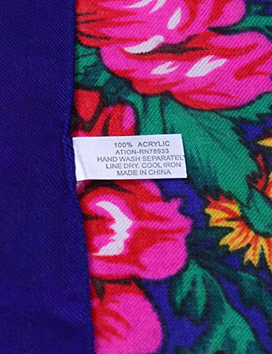 MJ SERECA Acrylic Bandana Printed Hair Scarf Square Ukrainian Head Scarf Floral Babushka Neck Scarf for Women 30"/42"/60" - color: 3 Pack-c 30"