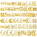 NEWITIN 69 Pieces Gold Jewelry Set for Women Fashion Costume Jewelry Gold Plated Necklace Bracelet Earrings Set for Women - color: Gold Hoops Set