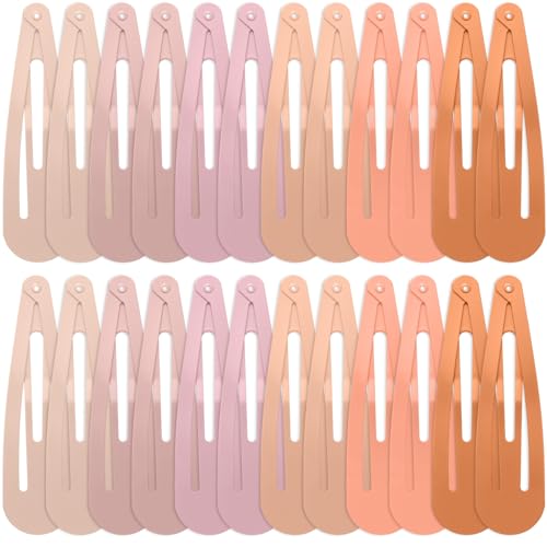 WILLBOND 30 Pieces 3.1 Inch Large Metal Snap Hair Clips Nonslip Barrettes Women Hair Accessories(Bright Colors) - color: Bright Colors, style: Minimalist