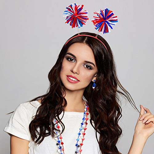 Hicarer 6 Pcs 4th of July Tutu Set Women Red White and Blue Accessories 250th Tutu Patriotic Costume Independence Day Favors - color: Red Blue White