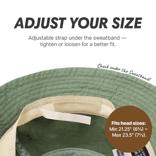 Hot Summer Bucket Hat - Trendy Cotton Sun Hat for Beach, Golf, Fishing - Fun Outdoor Vacation Boonie for Men and Women - color: Green Tea