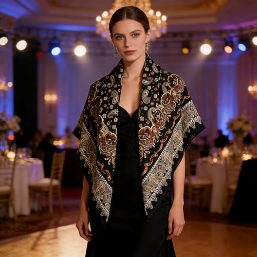 41" Large Square Scarf Hairscarf Fashion Scarves Hair Wrapping Scarfs Night Sleeping Headscarf for Women B06 - color: B0613