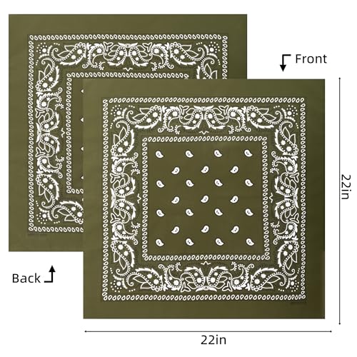 Raylarnia 8 PCS 100% Cotton Bandanas, 22 Inchs Multi-Purpose Bandana Scarfs Headbands for Men and Women - color: 8-mixed Colors