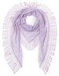 Cindy & Wendy Floral Embroidered Lace Triangle Scarf for Women - color: Lilac