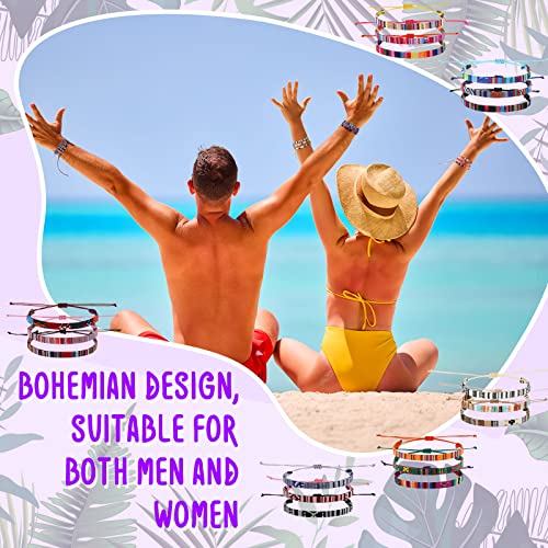 Yinkin 18 Pcs Boho Surfer Ankle Bracelets for Women Men Adjustable Handmade Braided Friendship Bracelet Waterproof String Rope Beaded Anklets Summer Beach Jewelry Gift - style: Classic Style