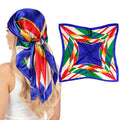 Pistha Head Scarf Bandana for Women, Satin Scarf for Hair, Large Square Silk Bandana Headscarf for Women and Men 35 Inch - style: Assorted B