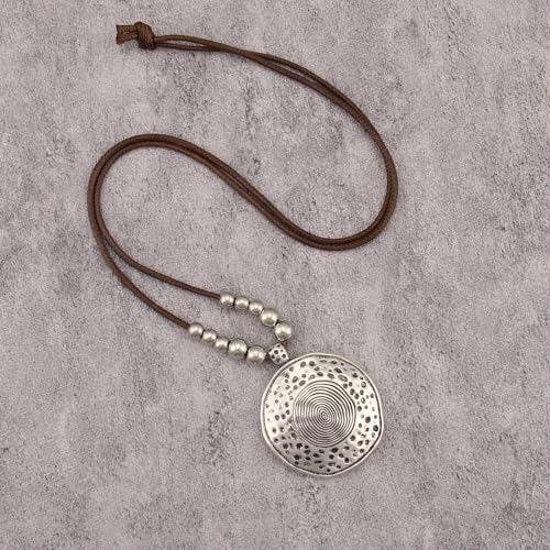 Leather Necklace for Women Vintage Boho Necklaces Black Cord Choker With Pendant Casual Chunky Leather Necklace Trendy - style: Leather Long Necklace