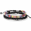 Hippie Necklaces For Women Men, Boho Woven Rope String Bracelets Handmade, Adjustable Braided Long Rope Charm Pendant, Peace Sign Bohemian Couple Bracelets Jewelry Keychain - color: hippie bracelets 650