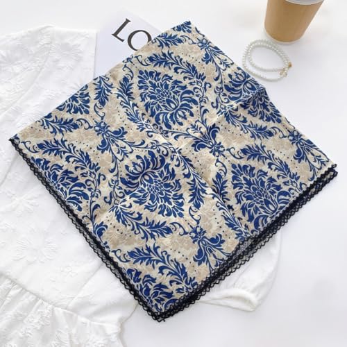 Cotton Bandana,Large Bandanas for Women,Head Coverings for Women,Head Scarf Handkerchief, Square Headband 27" x 27" - color: 27-02-totem-blue