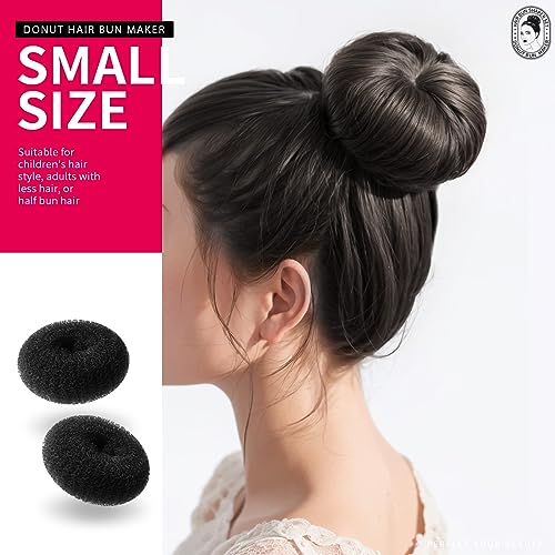 Teenitor Hair Styling Kit: 5 Bands, 20 Bobby Pins, 7 Chignons (2 Small, 2 Medium, 1 Large, 1 Extra-Large), Black - color: C-Black