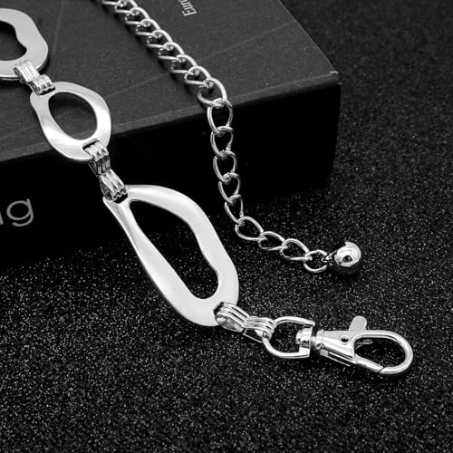LIMHOO Women's Metal Waist Chain Belts Gold Silver Link Belt for Dresses - color: Square Silver, size: M: Length 120cm/47.2in
